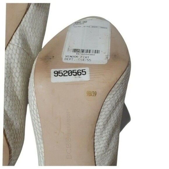 BCBG Generations Parade Womens Ivory Snake Print Leather Hidden Platform Heels 9 - Picture 7 of 7